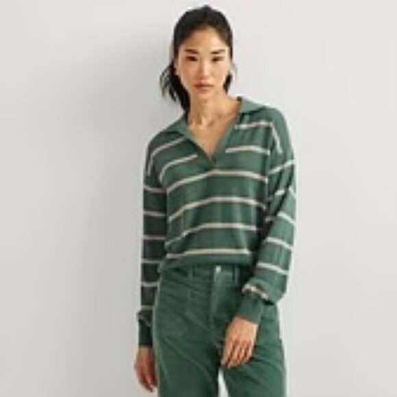 Eddie Bauer Johnny Collar Sweater, Juniper, size small NWT - Picture 7 of 7